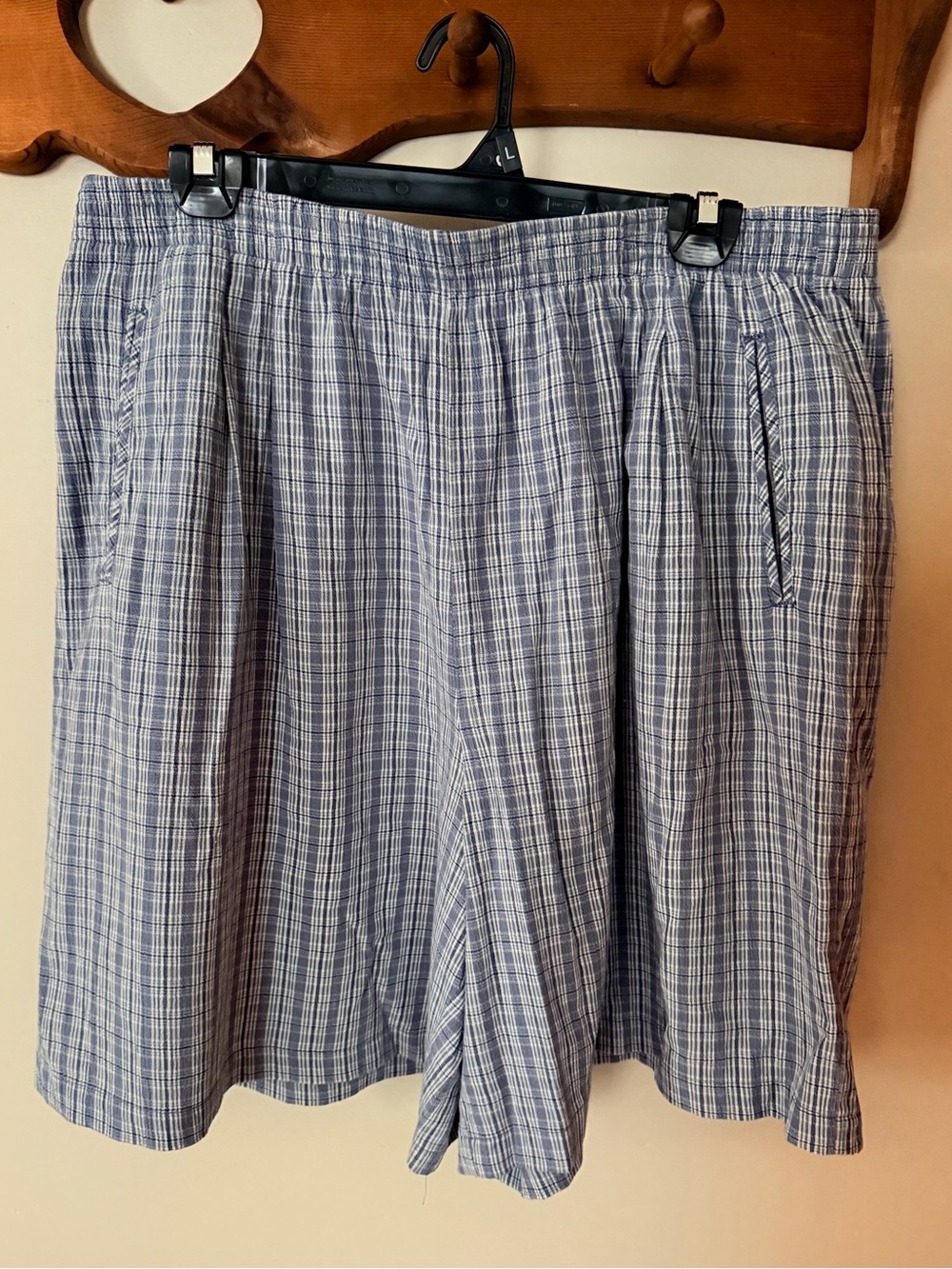 Vintage 90s Koret City Blues Pull on Blue Plaid Shorts